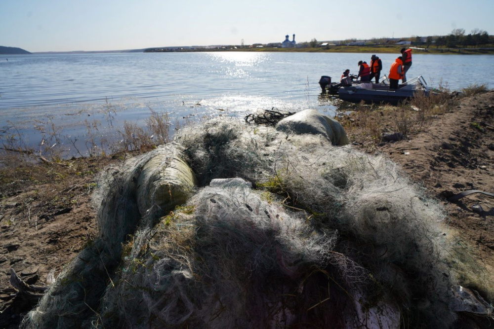В Иркутской области водохранилище очищают от браконьерских сетей В Иркутской области водохранилище очищают от браконьерских сетей